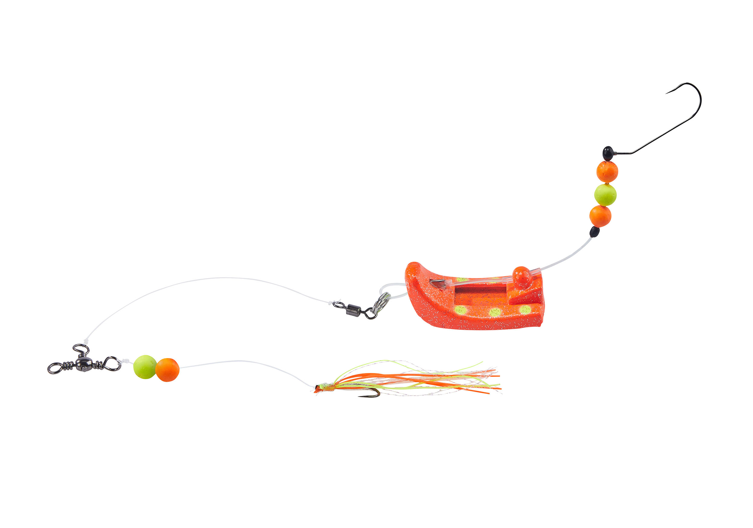 Plattfisch Perchman Rig, Rot-Gelbe Punkte, 80g