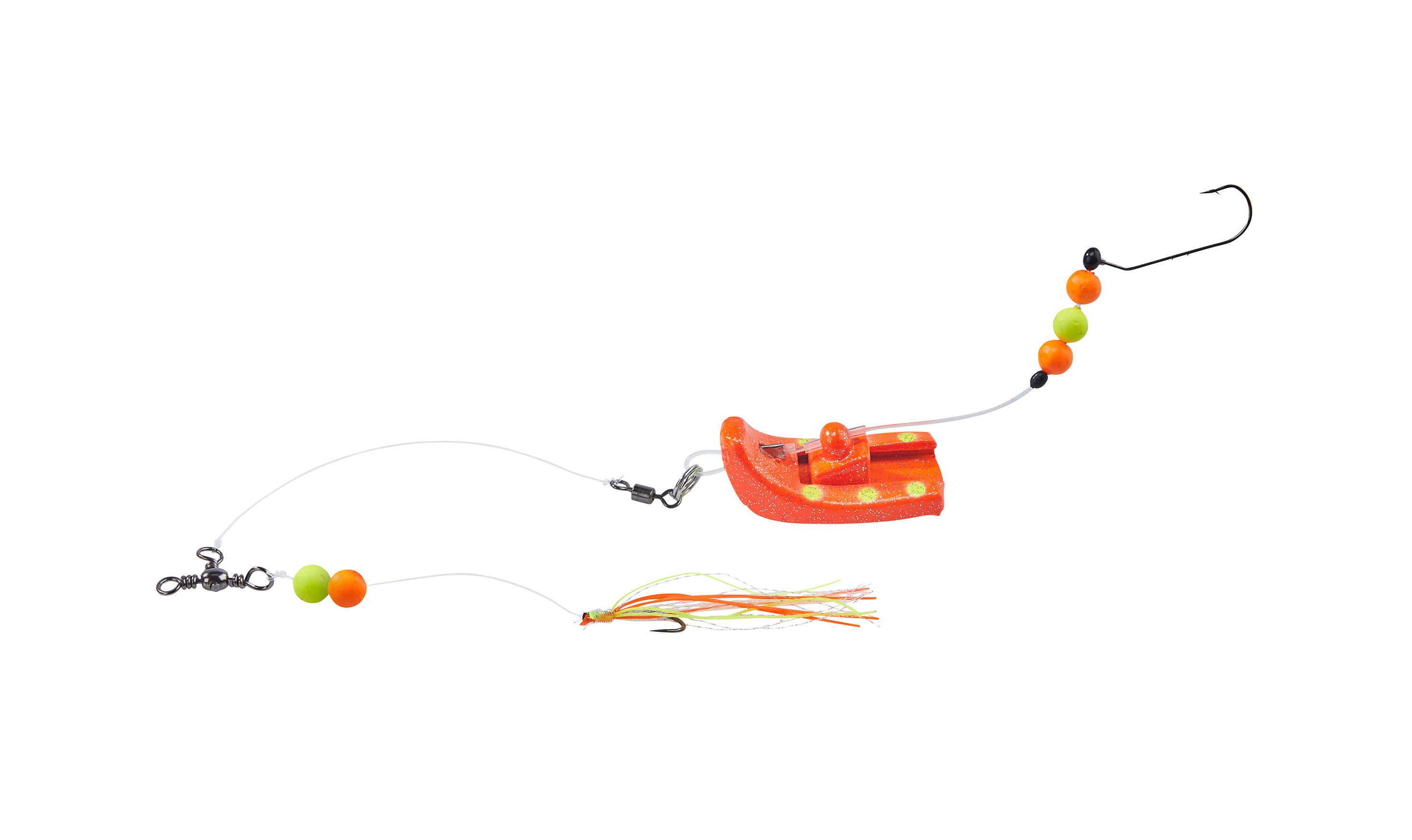 Plattfisch Perchman Rig, Rot-Gelbe Punkte, 80g