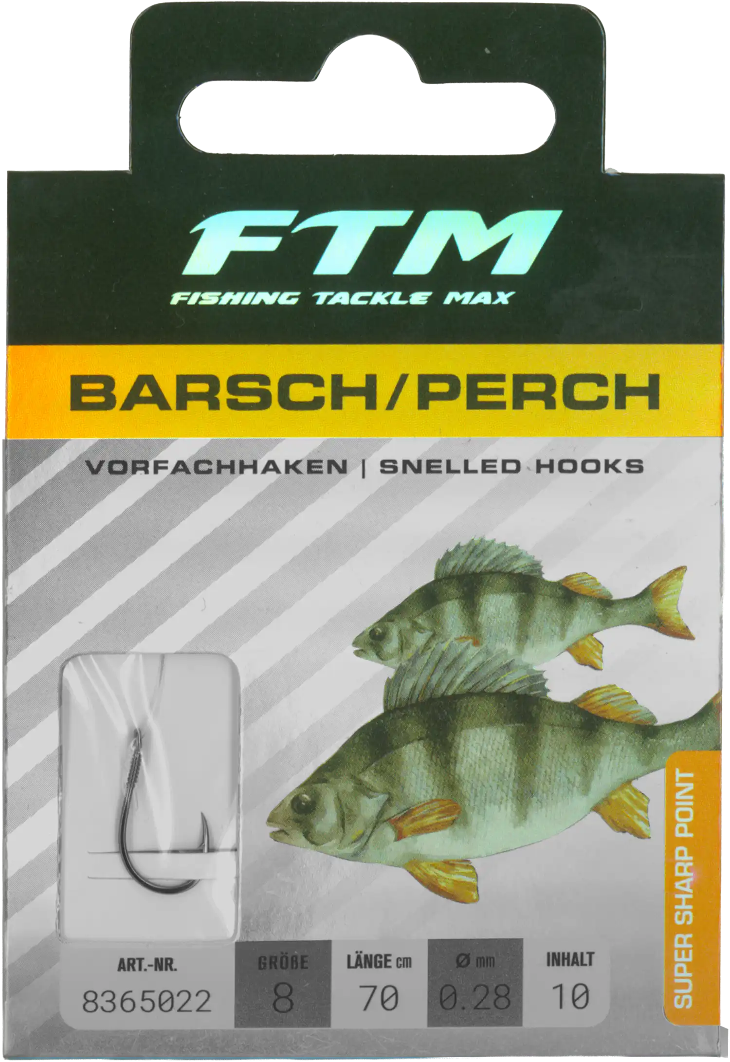 Vorfachhaken Barsch 8 Ø 0,28 mm Inh. 10 Stk.