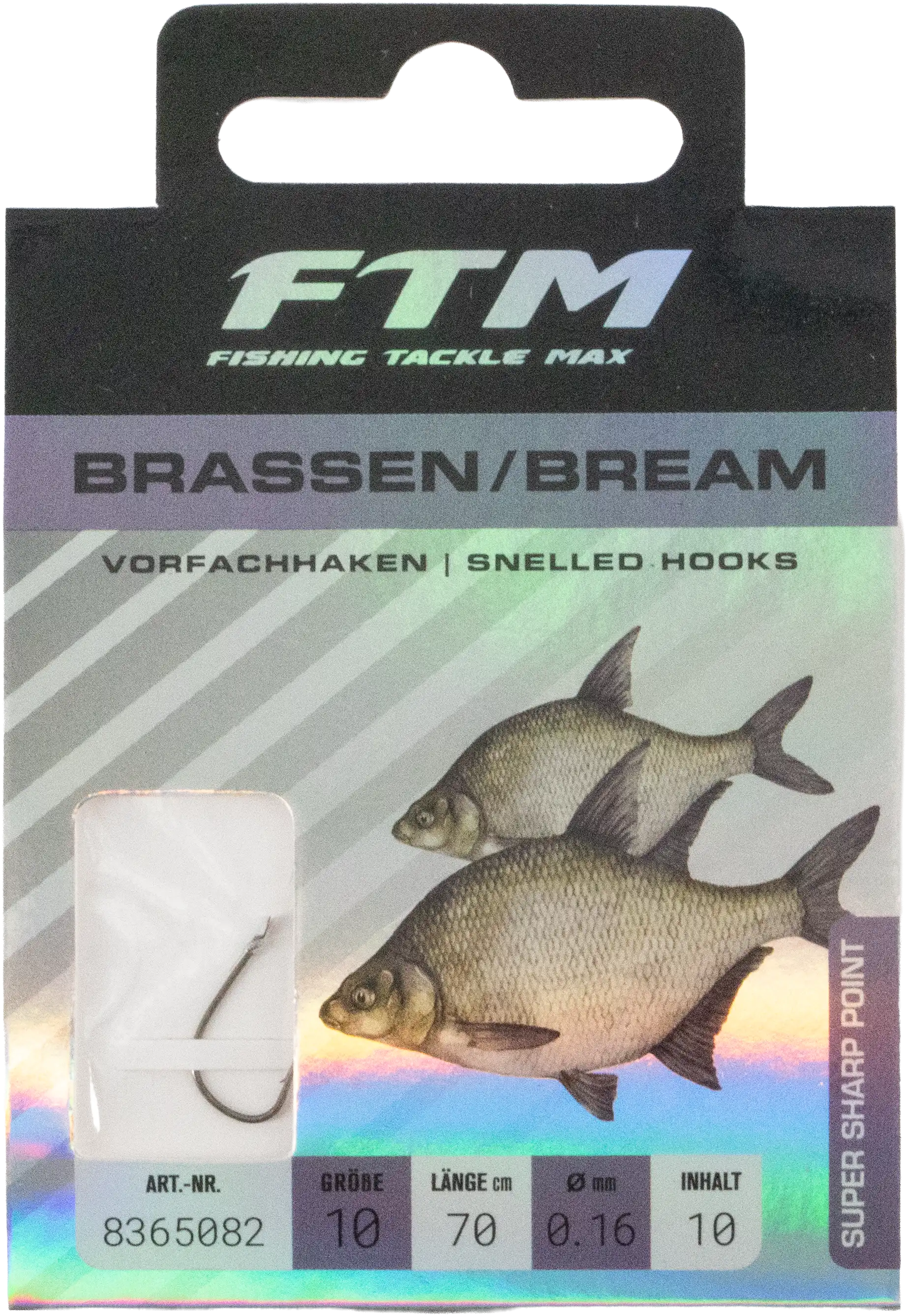 Vorfachhaken Brasse 10 Ø 0,16 mm Inh. 10 Stk.