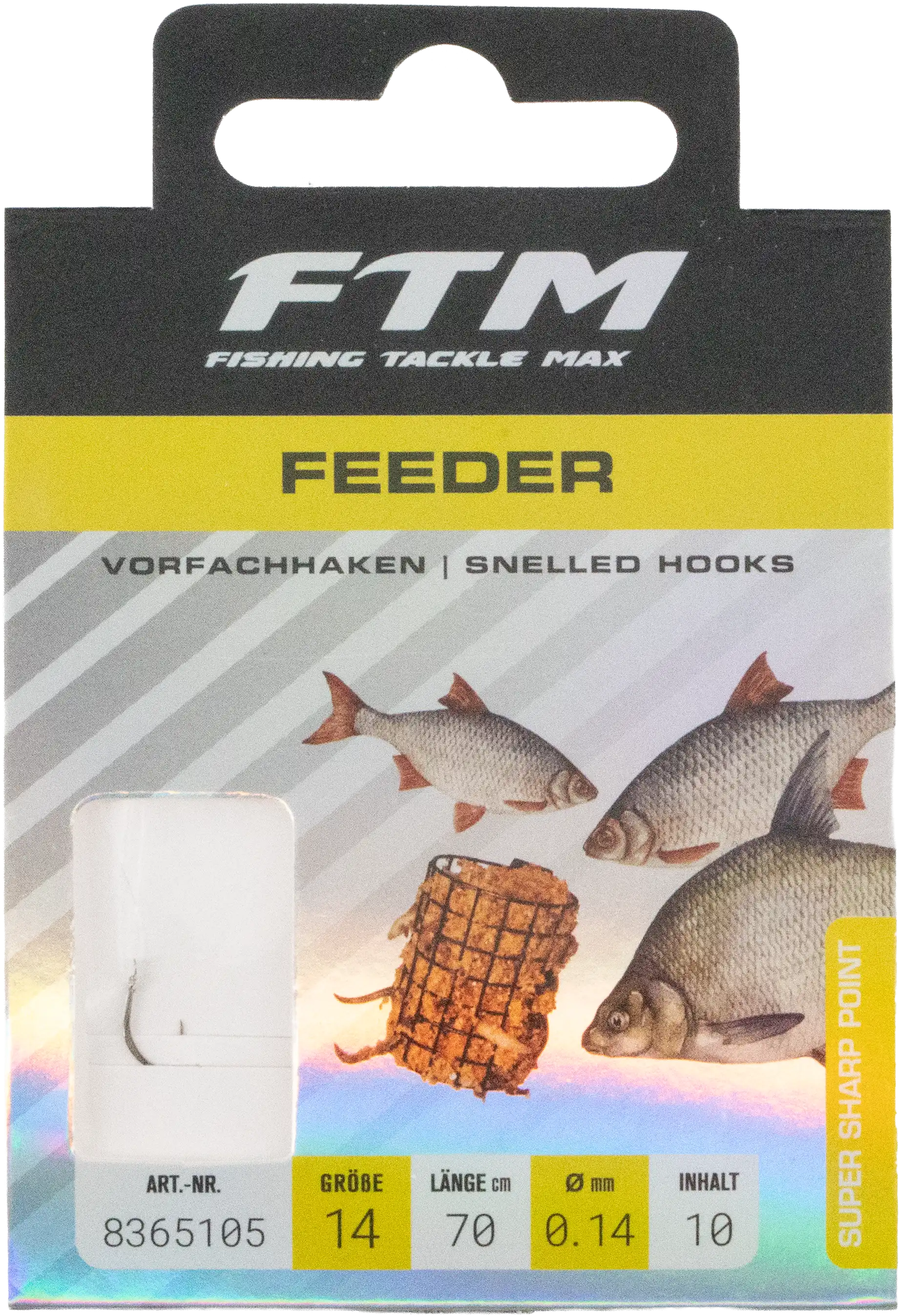 Vorfachhaken Feeder 14 Ø 0,14 mm Inh. 10 Stk.