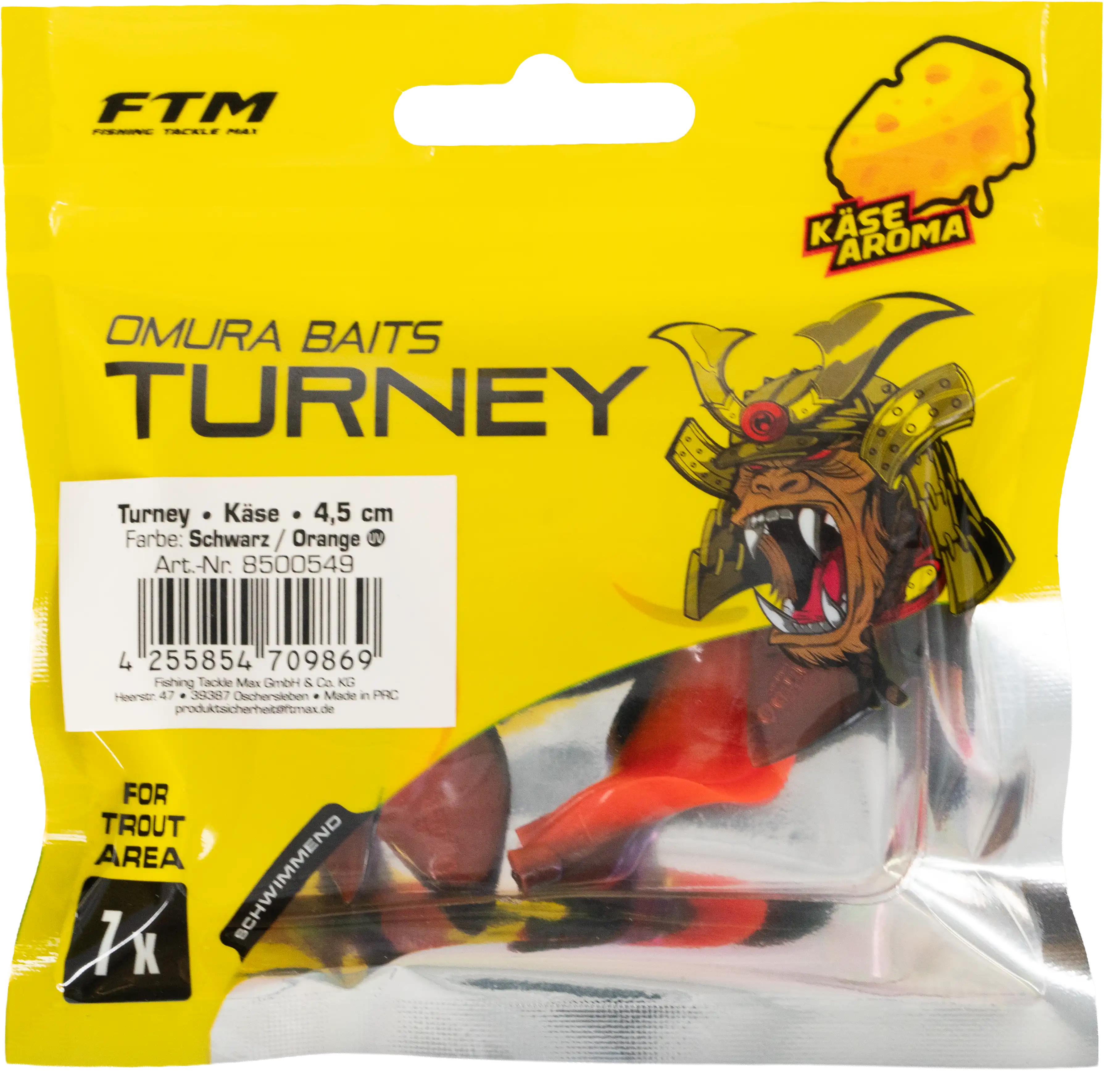Omura Baits Turney Käse Schwarz / Orange 4,5 cm