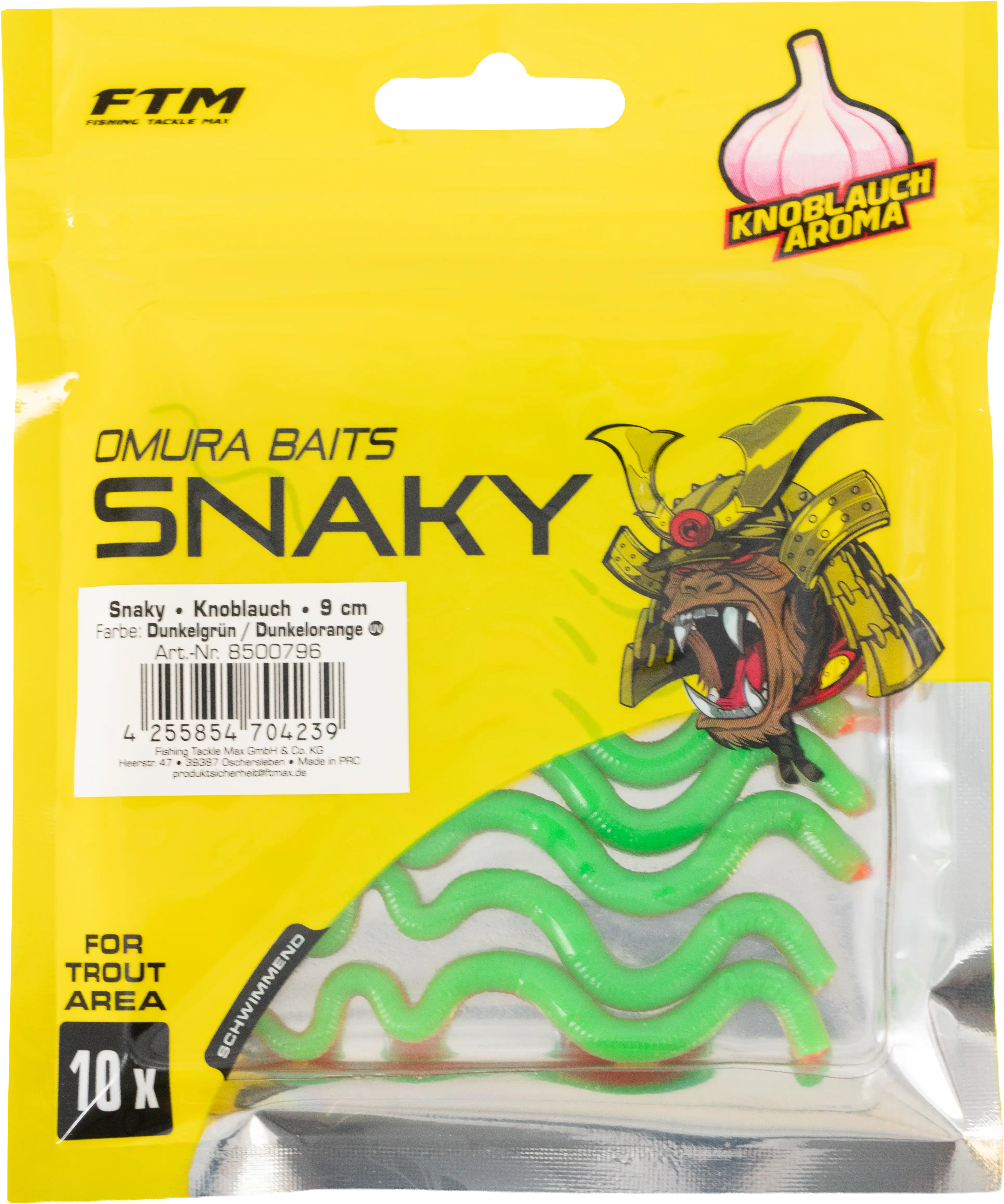 Omura Baits Snaky Knoblauch Dunkelgrün / Dunkelorange 9 cm