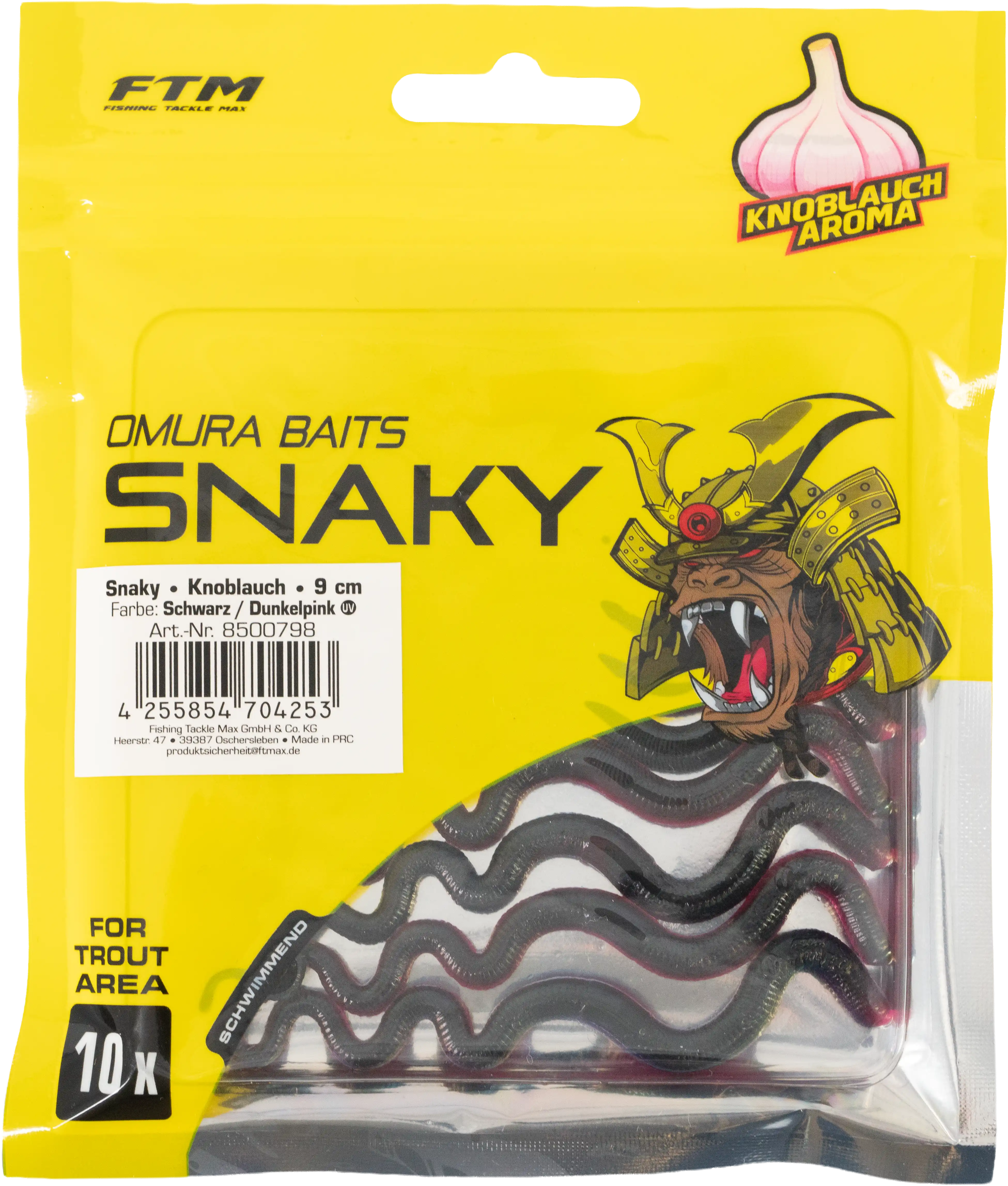 Omura Baits Snaky Knoblauch Schwarz / Dunkelpink 9 cm