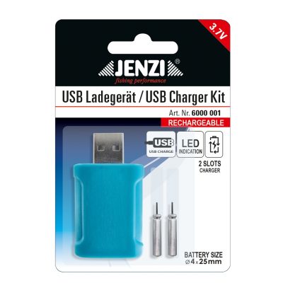 USB-Ladegerät inkl. 2 4x25 Akkus