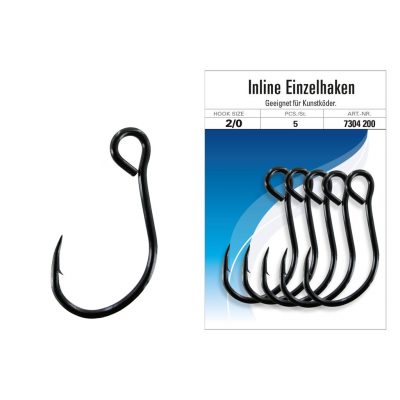 Inline Einzelhaken, 5St.Gr.2/0