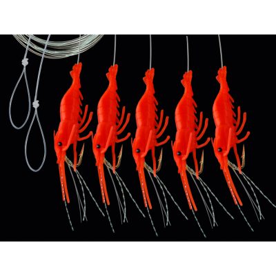Shrimp Vorfach 5 arms red/org.