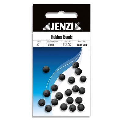 Gummi-Perlen Schwarz  8 mm. SB