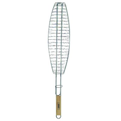 Fischgriller, 71 cm. Holzgriff