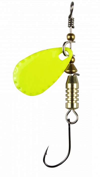 Forellen Blinker 4,0 g gelb / pink