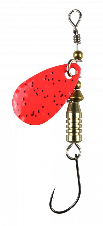 Forellen Blinker 4,0 g rot Glitter / gelb