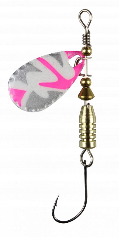 Forellen Blinker 4,0 g pink camou / weiß