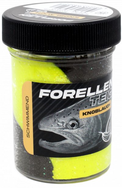 Forellenteig Knoblauch schwimmend 50 g Schwarz / Sonnengelb UV