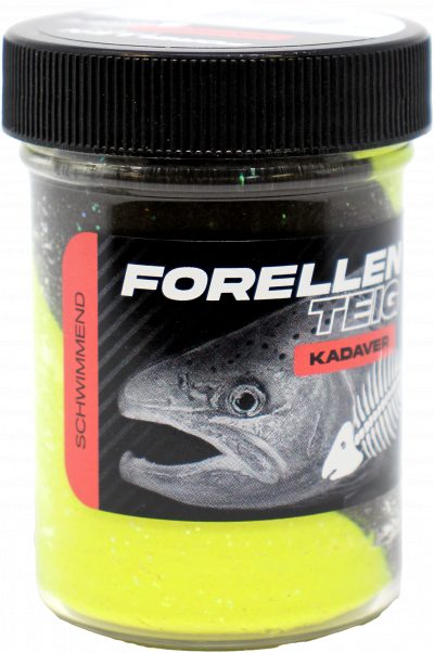Forellenteig Kadaver schwimmend 50 g Schwarz / Sonnengelb UV