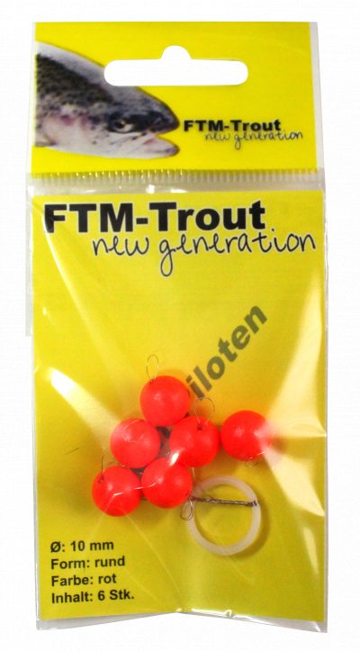 Trout Piloten rund rot Ø 10 mm Inh. 6 Stk.