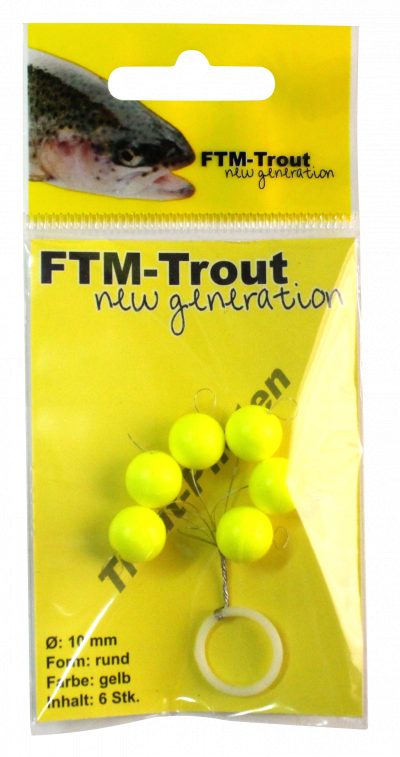 Trout Piloten rund gelb Ø 10 mm Inh. 6 Stk