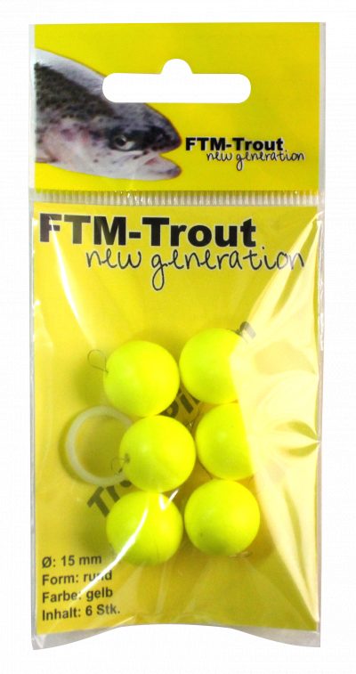 Trout Piloten rund gelb Ø 15 mm Inh. 6 Stk.