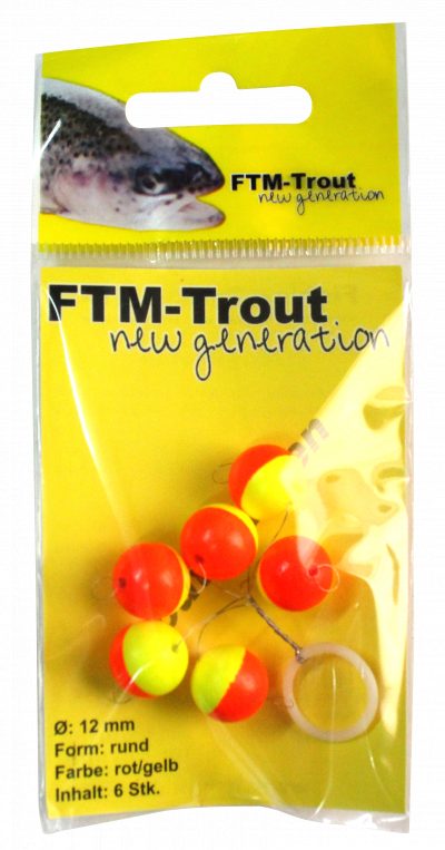 Trout Piloten rund rot / gelb Ø 12 mm Inh. 6 Stk.