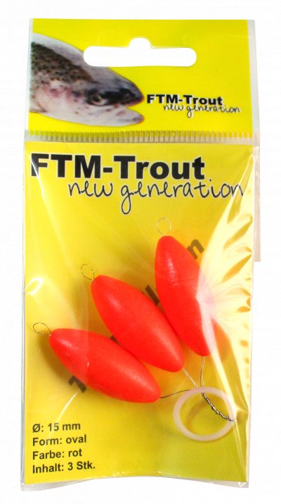 Trout Piloten oval rot Ø 15 mm Inh. 3 Stk.