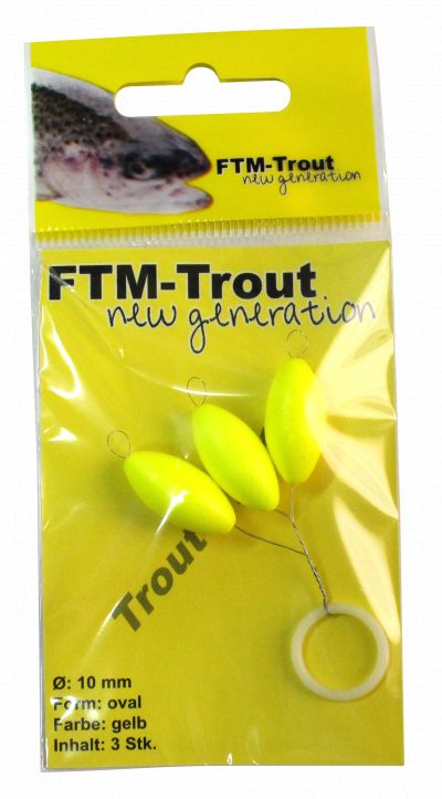 Trout Piloten oval gelb Ø 10mm Inh. 3 Stk.