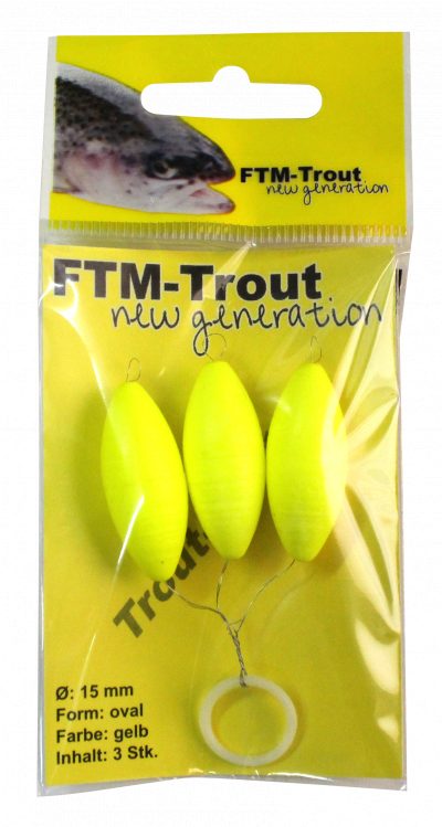 Trout Piloten oval gelb Ø 15 mm Inh. 3 Stk.