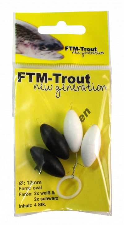 Trout Piloten oval 2x schwarz / 2x weiß Ø 12 mm Inh. 4 Stk.