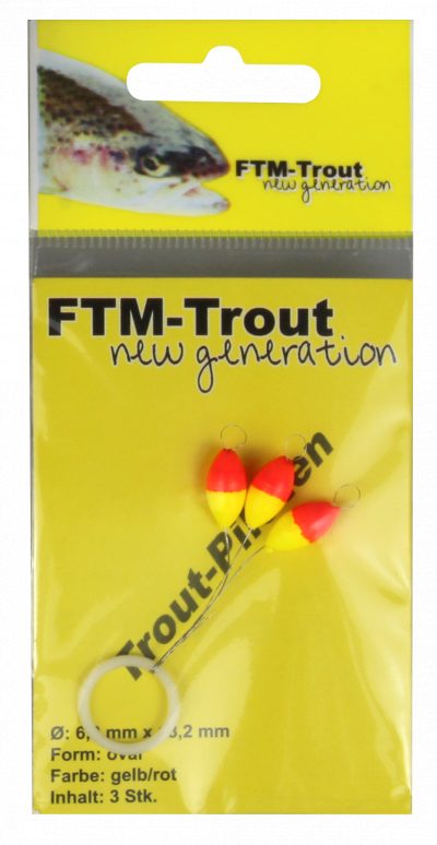 Trout Piloten oval orange / gelb 6,3 x 13,2 mm Inh. 3 Stk.