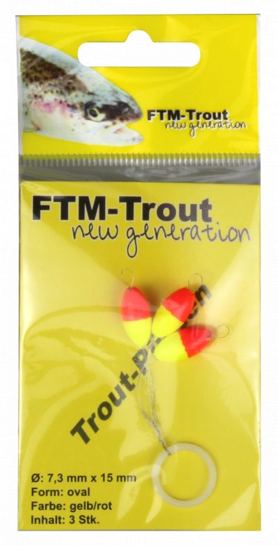 Trout Piloten oval orange / gelb 7,3 x15,0 mm Inh. 3 Stk.