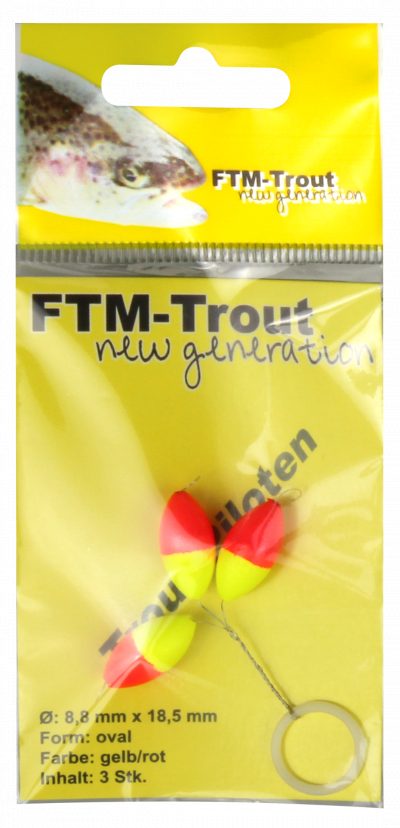 Trout Piloten oval orange / gelb 8,8 x 18,5 mm Inh. 3 Stk.