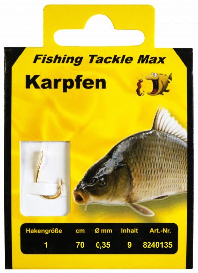 Haken geb. Karpfen  1 Ø 0,35 mm Inh. 9 Stk.