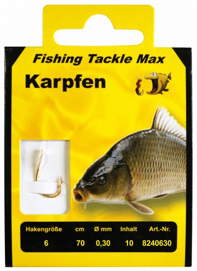 Haken geb. Karpfen  6 Ø 0,30 mm Inh. 10 Stk.