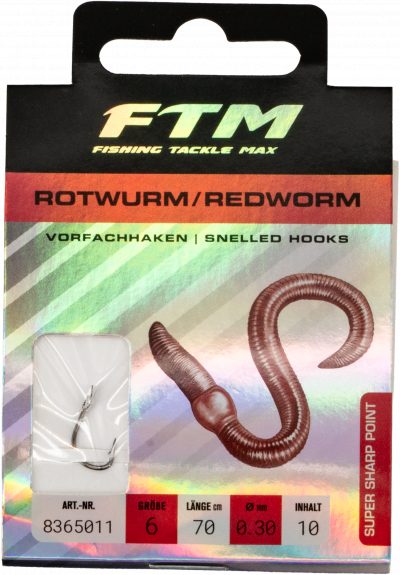 Vorfachhaken Rotwurm 6 Ø 0,30 mm Inh. 10 Stk.