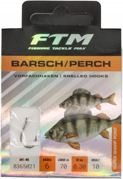 Vorfachhaken Barsch 6 Ø 0,30 mm Inh. 10 Stk.