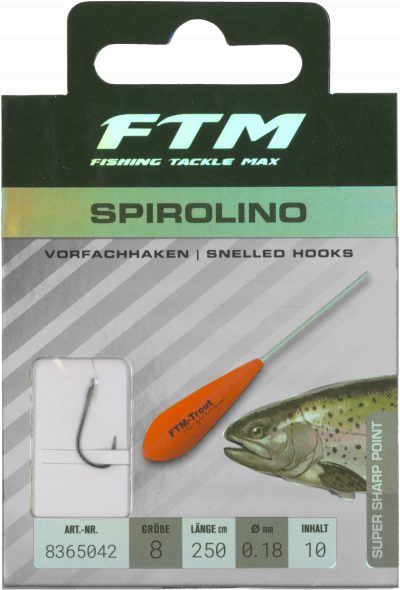 Vorfachhaken Spirolino 8 Ø 0,18 mm Inh. 10 Stk.