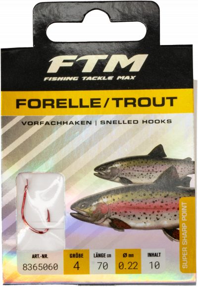 Vorfachhaken Forelle 4 Ø 0,22 mm Inh. 10 Stk.