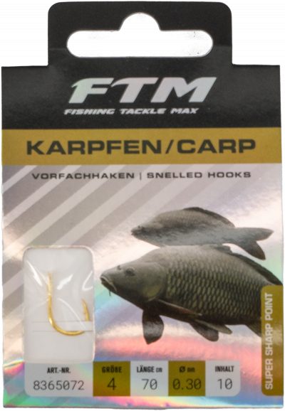 Vorfachhaken Karpfen 4 Ø 0,30 mm Inh. 10 Stk.