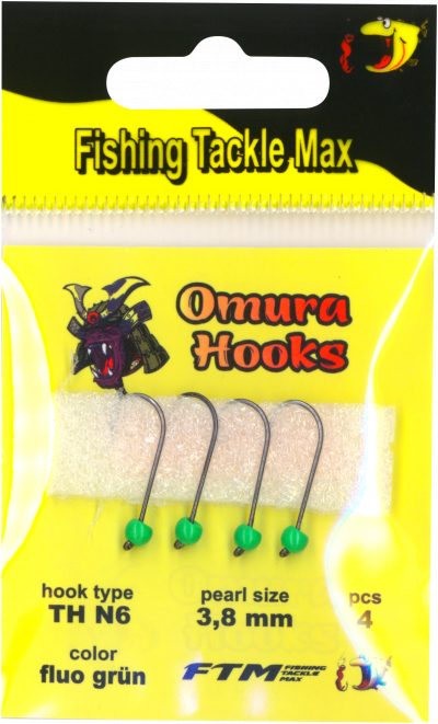 Omura Hook TH N6 fluo grün 3,8 mm 0,53 g 4 Stk.