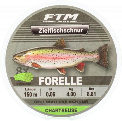 Zielfischschnur geflochten Forelle chartreuse Ø 0,06 mm 150 m