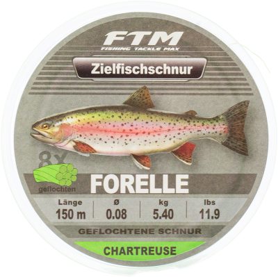 Zielfischschnur geflochten Forelle chartreuse Ø 0,08 mm 150 m