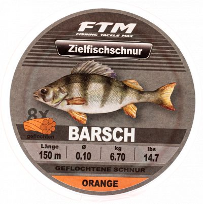 Zielfischschnur geflochten Barsch orange Ø 0,10 mm 150 m