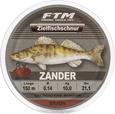 Zielfischschnur geflochten Zander braun Ø 0,14 mm 150 m