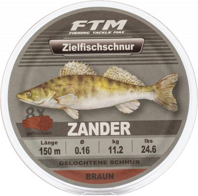 Zielfischschnur geflochten Zander braun Ø 0,16 mm 150 m