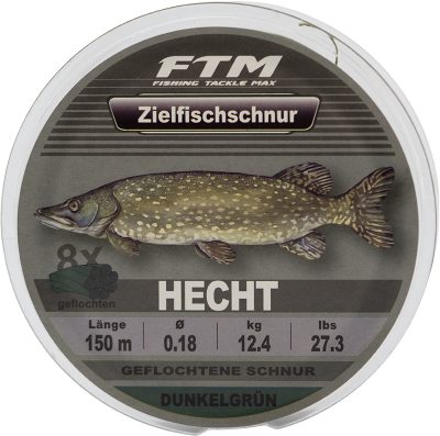 Zielfischschnur geflochten Hecht dunkelgrün Ø 0,18 mm 150 m
