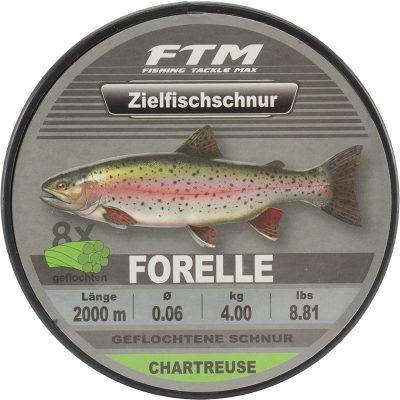 Zielfischschnur geflochten Forelle chartreuse Ø 0,06 mm 2000 m