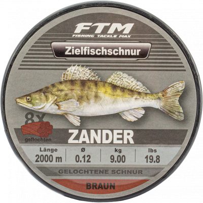 Zielfischschnur geflochten Zander braun Ø 0,12 mm 2000 m