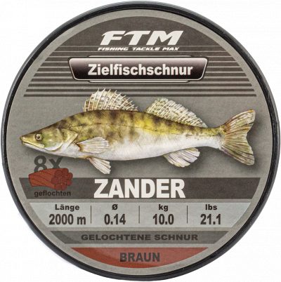 Zielfischschnur geflochten Zander braun Ø 0,14 mm 2000 m