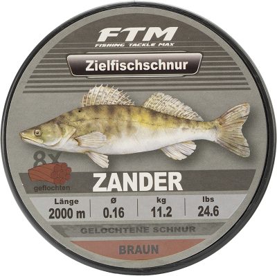 Zielfischschnur geflochten Zander braun Ø 0,16 mm 2000 m