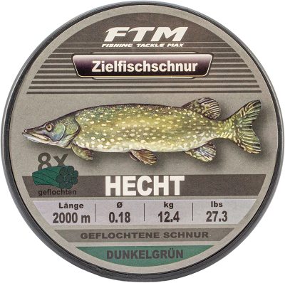 Zielfischschnur geflochten Hecht dunkelgrün Ø 0,18 mm 2000 m