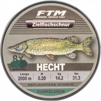Zielfischschnur geflochten Hecht dunkelgrün Ø 0,20 mm 2000 m