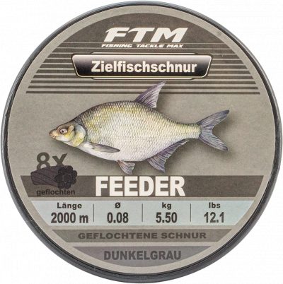Zielfischschnur geflochten Feeder dunkelgrau Ø 0,08 mm 2000 m